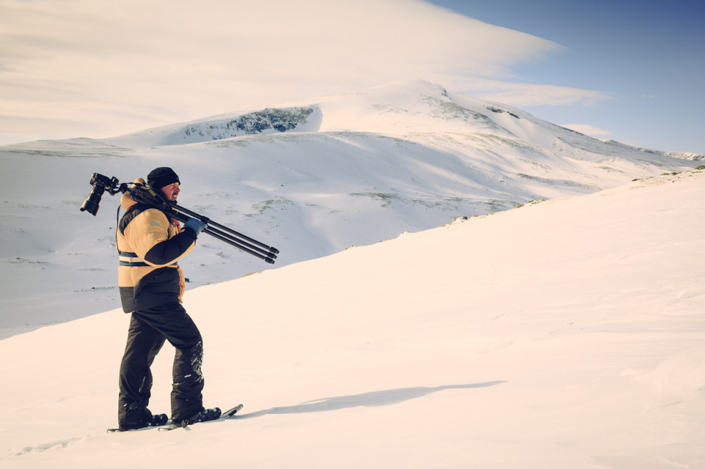 Photographer at Dovrefjell-Sunndalsfjella National Park. Norway.