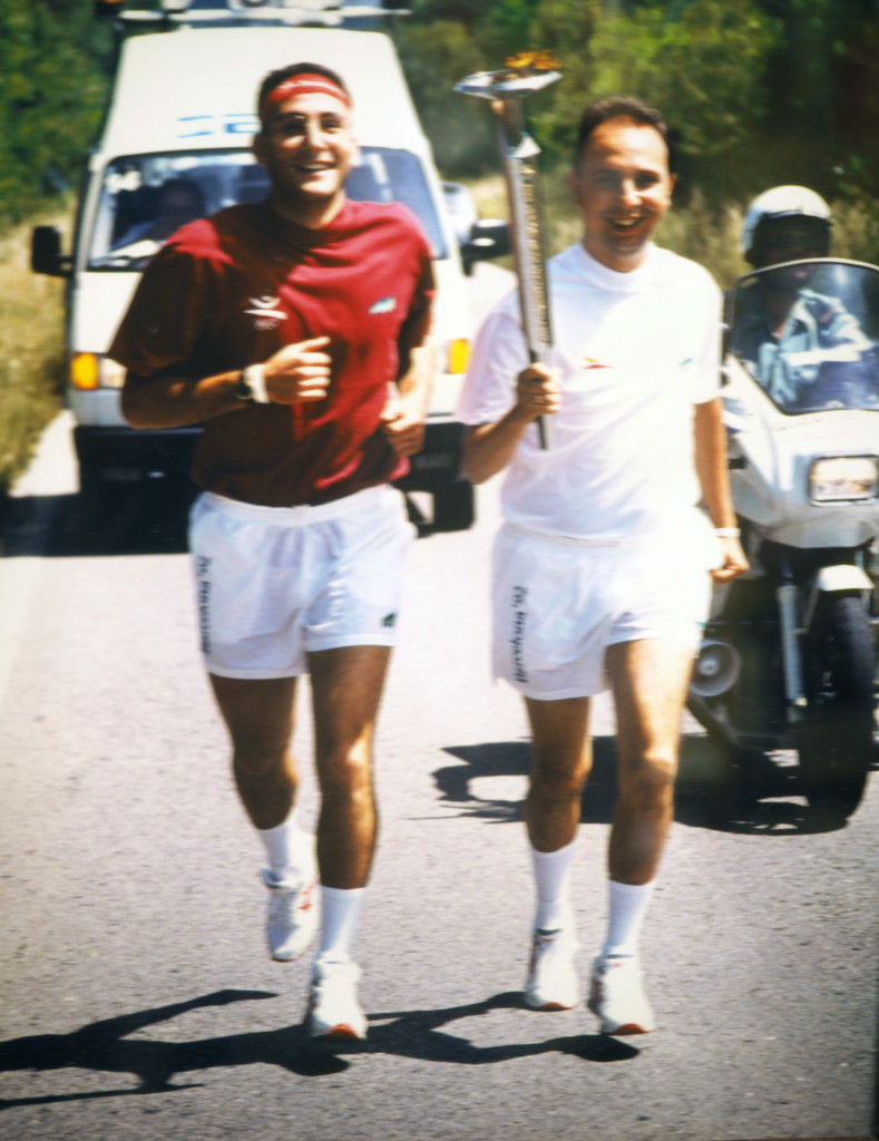 Con la antorcha olímpica en Barcelona 92