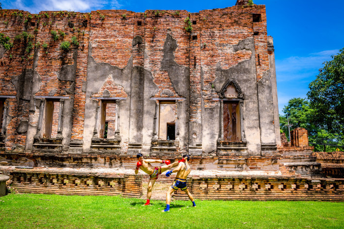 Turismo de Taliandia_Ayutthaya-Wat Borom Phuttharam-Muay Thai (มวยไทย) 180437PN (1)_